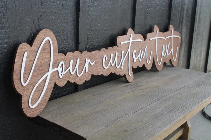 Custom Wood Sign Name Phrase Personalized Sign You Text Here  Nursey Lastname Girl Name Boy Name Single Double sided Giftable 3D Raised
