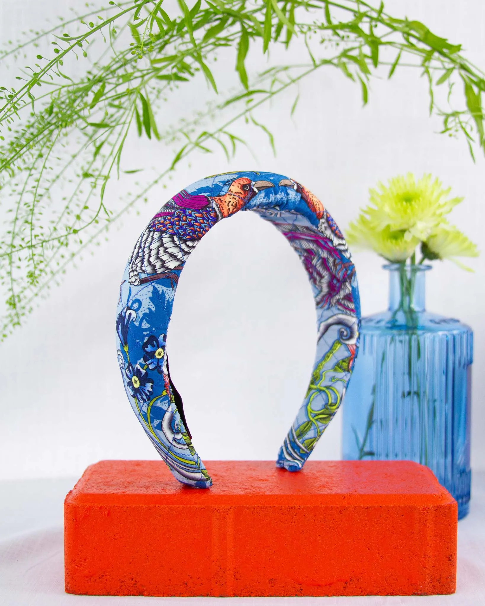 Delany Blue Quilted Headband