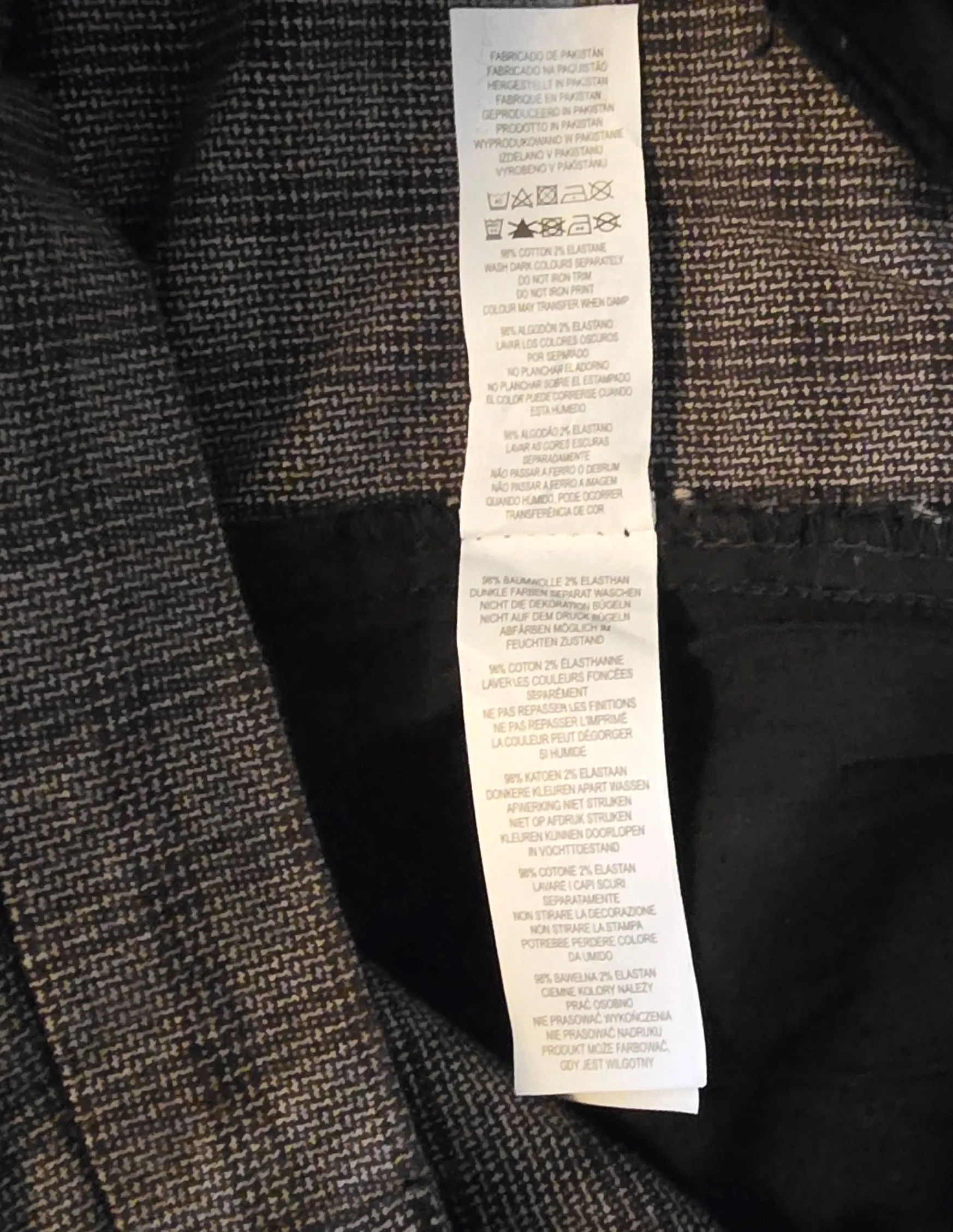 Denim & Co Men’s Stretch Grey Check Chinos W38/L32