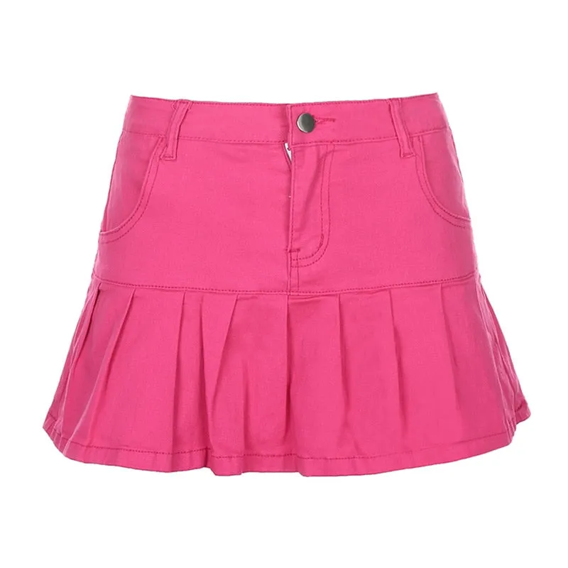 Denim Skirt With Ruffles
