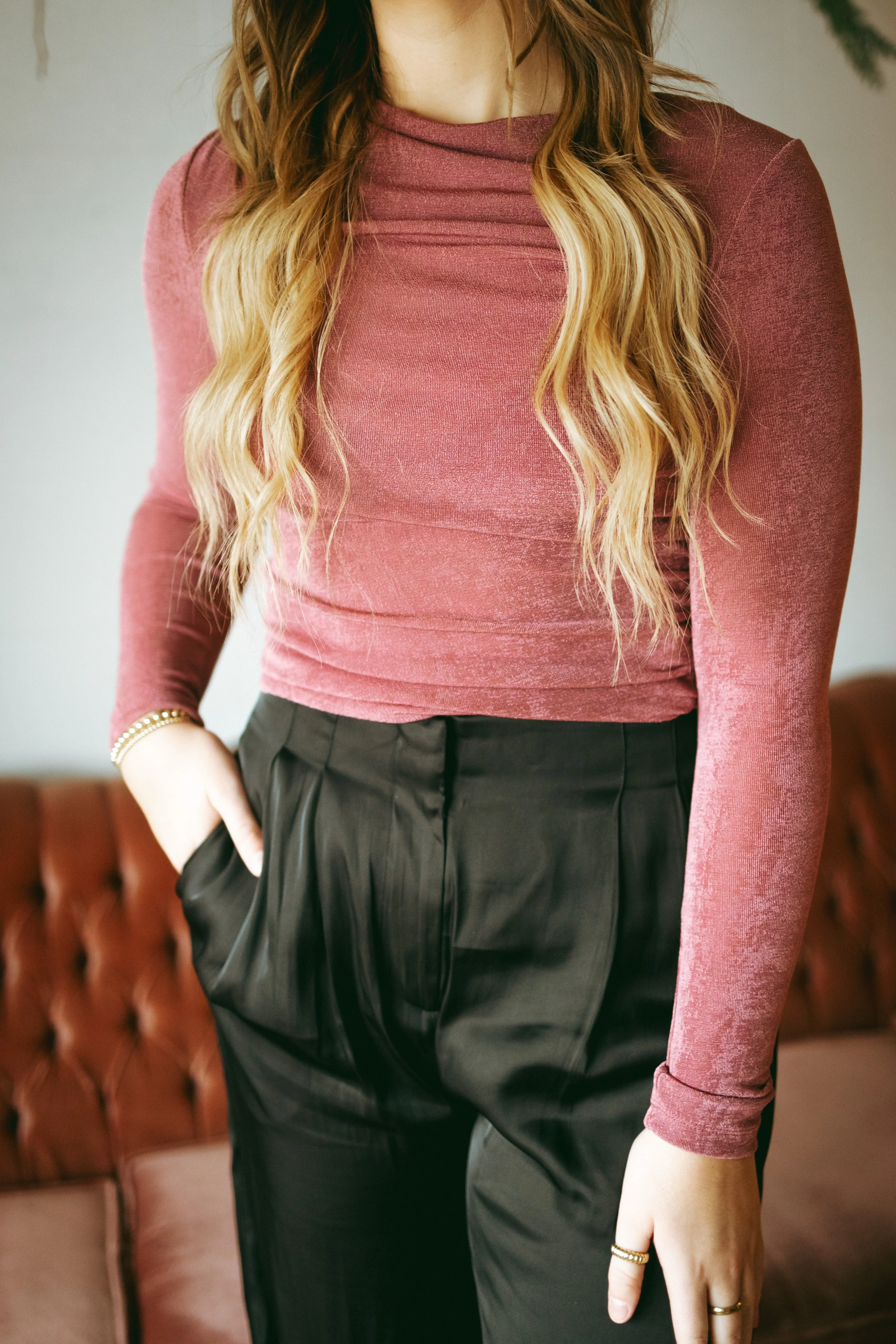 Draped Sheen Top