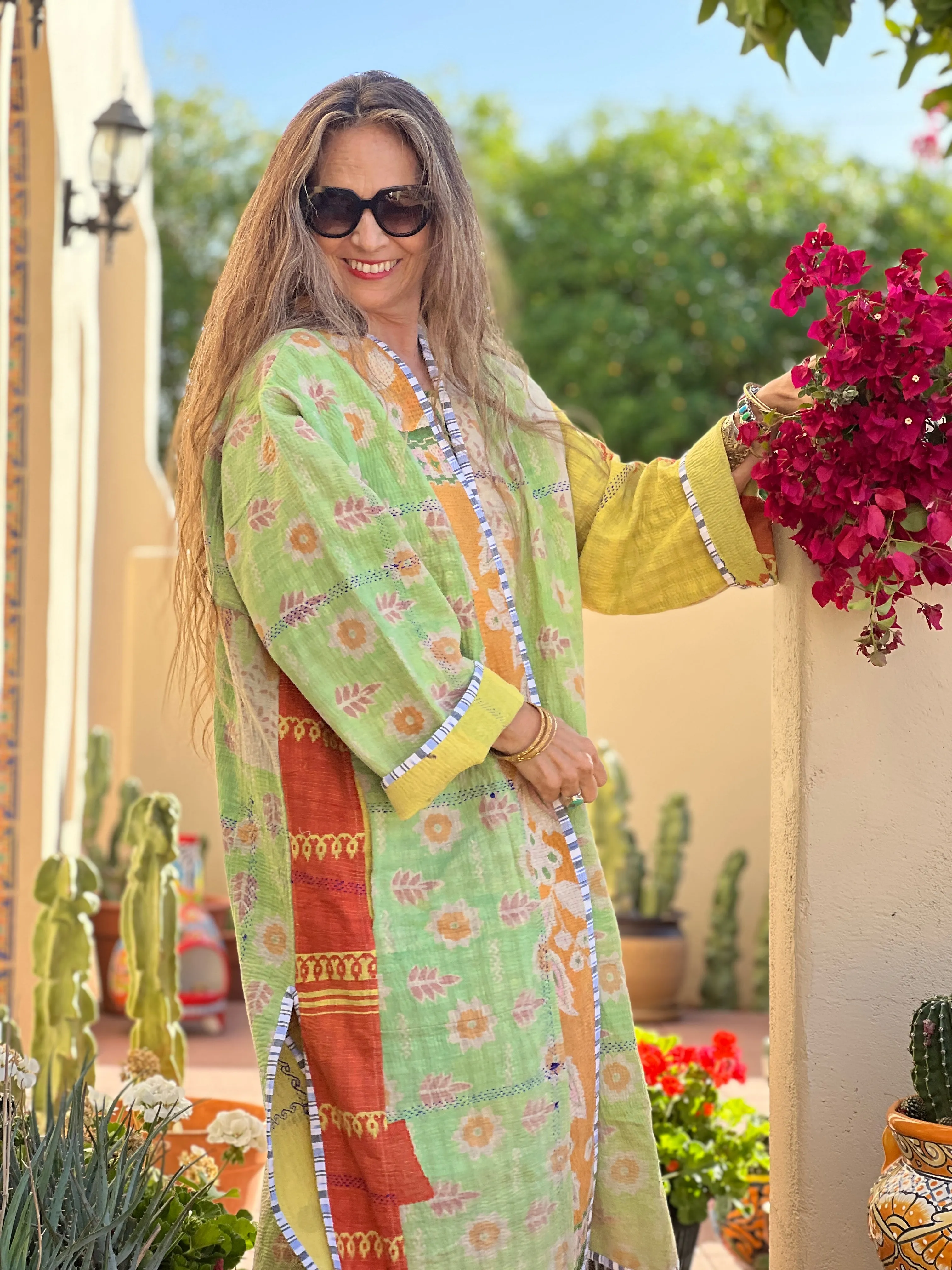 Dyani cotton quilted vintage kantha coat ONE OF A KIND