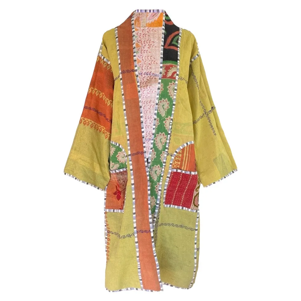 Dyani cotton quilted vintage kantha coat ONE OF A KIND