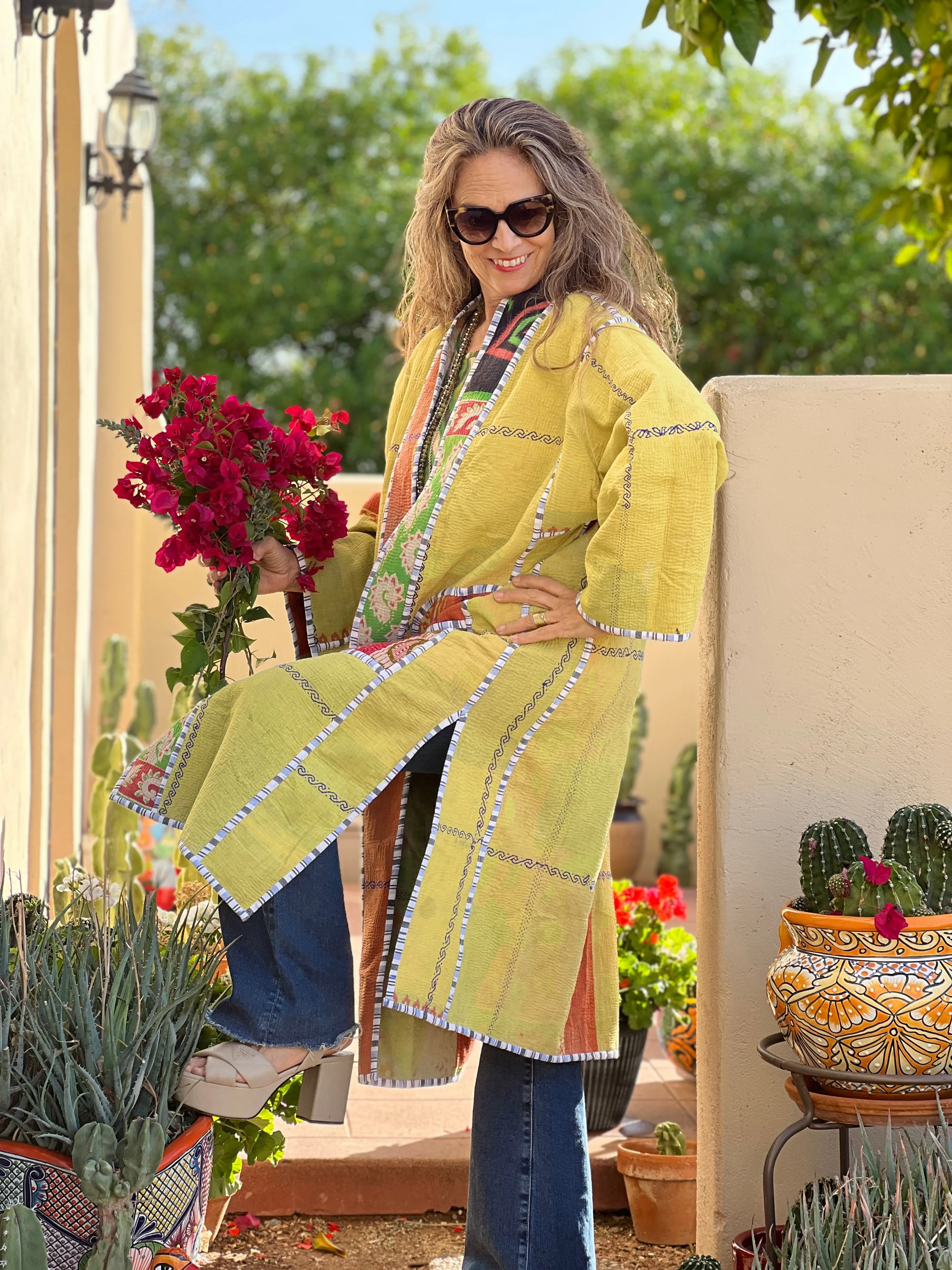Dyani cotton quilted vintage kantha coat ONE OF A KIND