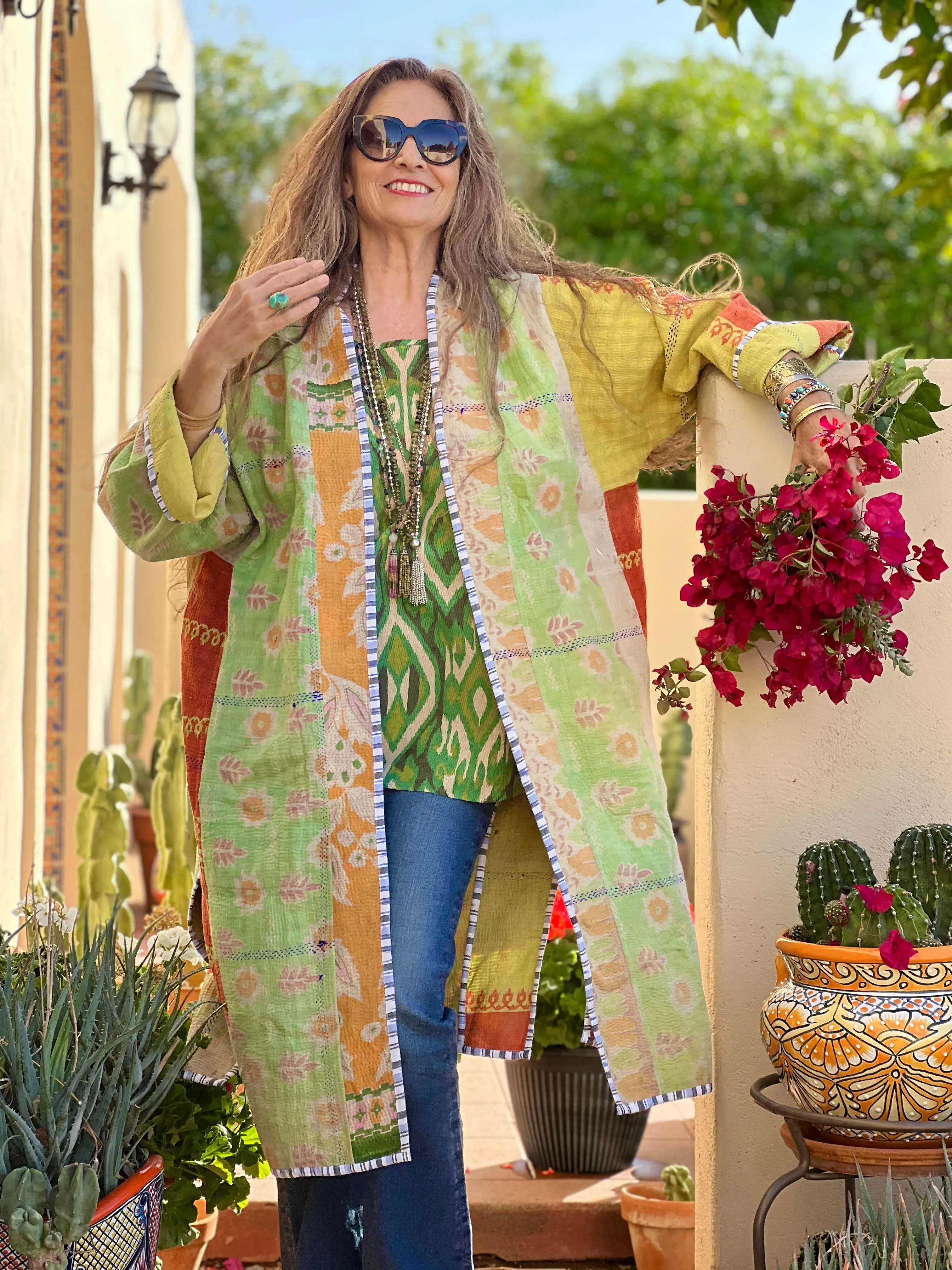 Dyani cotton quilted vintage kantha coat ONE OF A KIND
