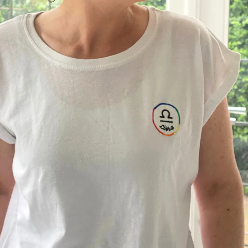 Embroidered Star Sign Motif T-Shirt
