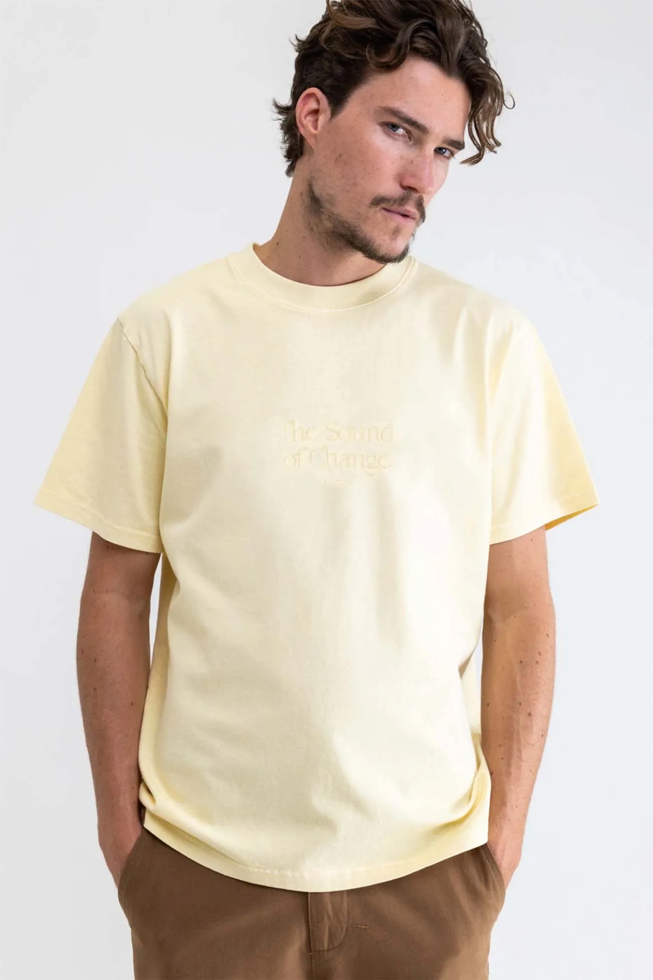 Embroidered Vintage Short Sleeve T-Shirt Straw