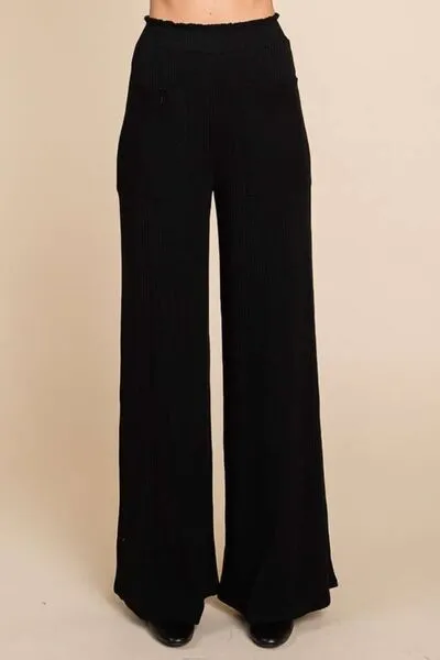 Figure Flattering High Waist Wide Leg Pants