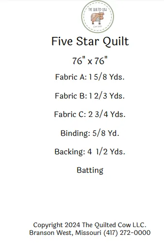 Five Star Quilt Pattern