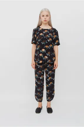FLORAL SILK PANTS