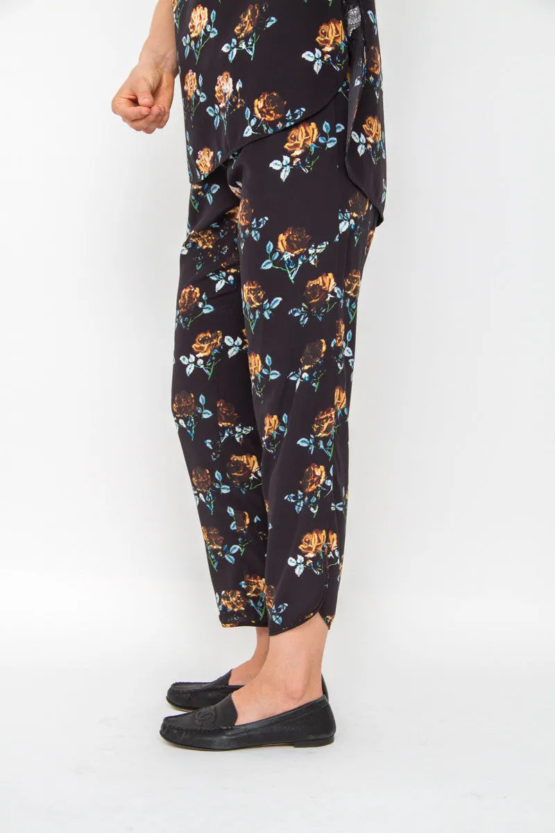 FLORAL SILK PANTS