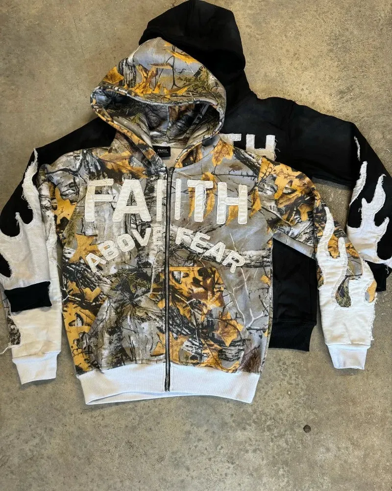 Flytonn- Streetwear y2k 90s Fashion -American Hipster Zipper Hoodie Streetwear Leaf Camo Hoodie Men Y2k Coat Collage Letter Casual Loose Harajuku Sweatshirt