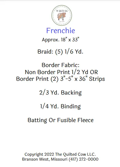 Frenchie Table Runner