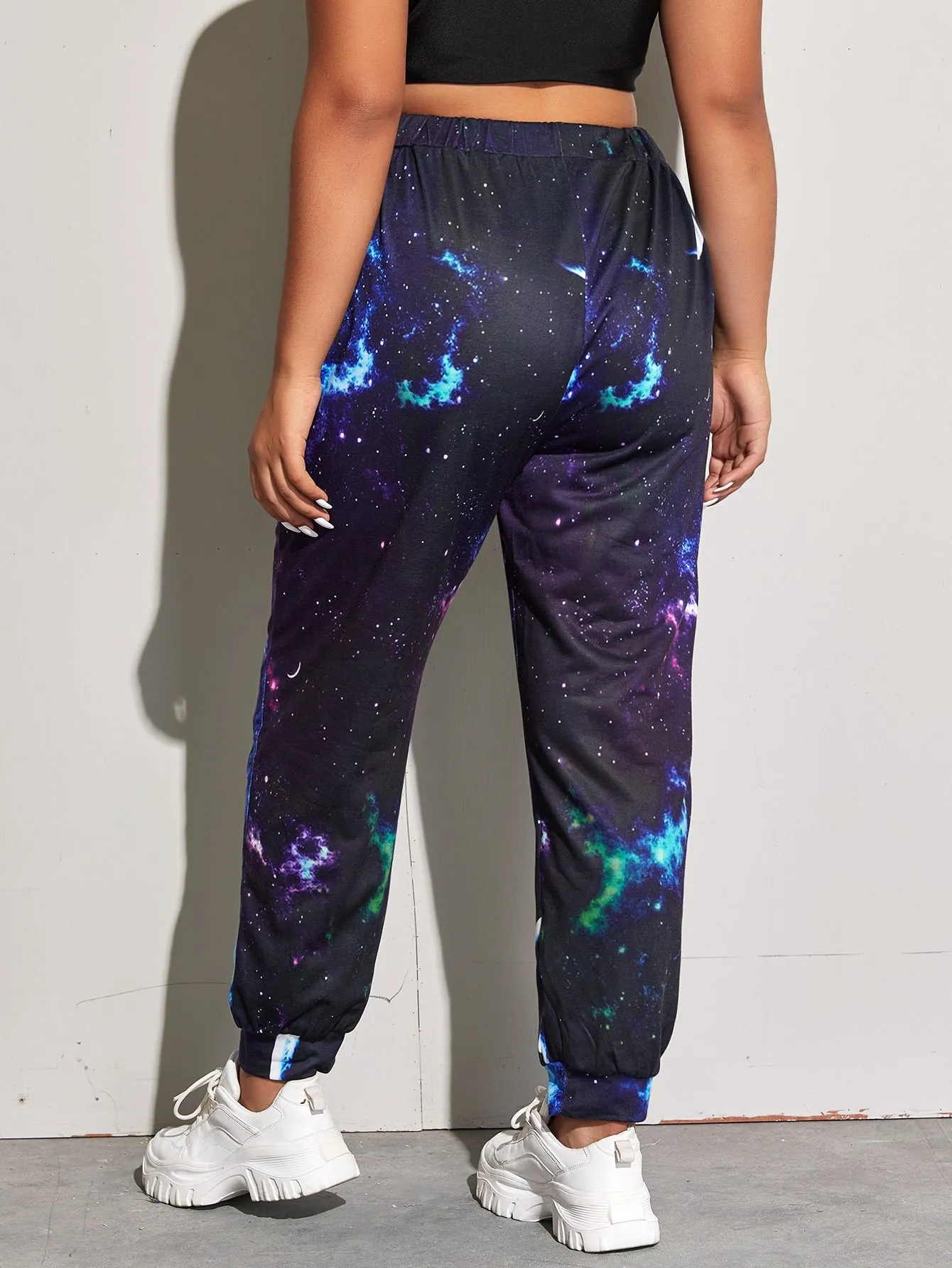 Galaxy Drawstring Long Plus Size Sweatpants