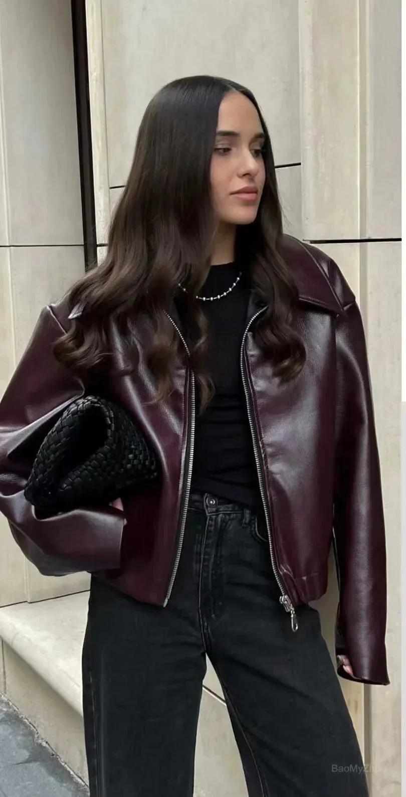 Girlary 2024 New Leaher Jackets Women's Jaqueta Feminina Streetwear ins Outwear Casaco Feminino Vermelho Couro Coat Black