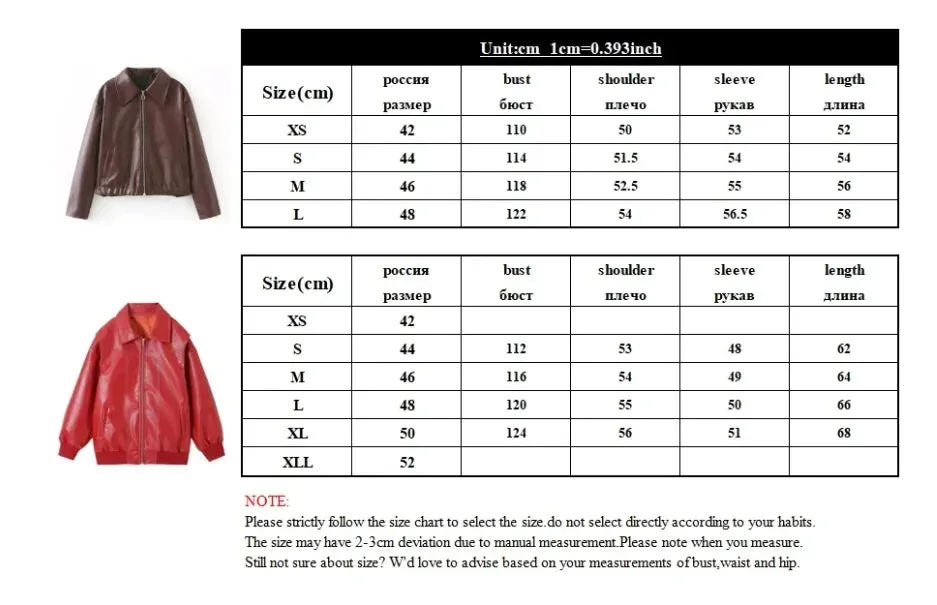 Girlary 2024 New Leaher Jackets Women's Jaqueta Feminina Streetwear ins Outwear Casaco Feminino Vermelho Couro Coat Black