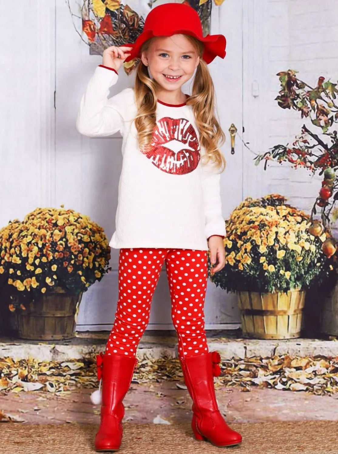 Girls Big Kiss Tunic Legging Set