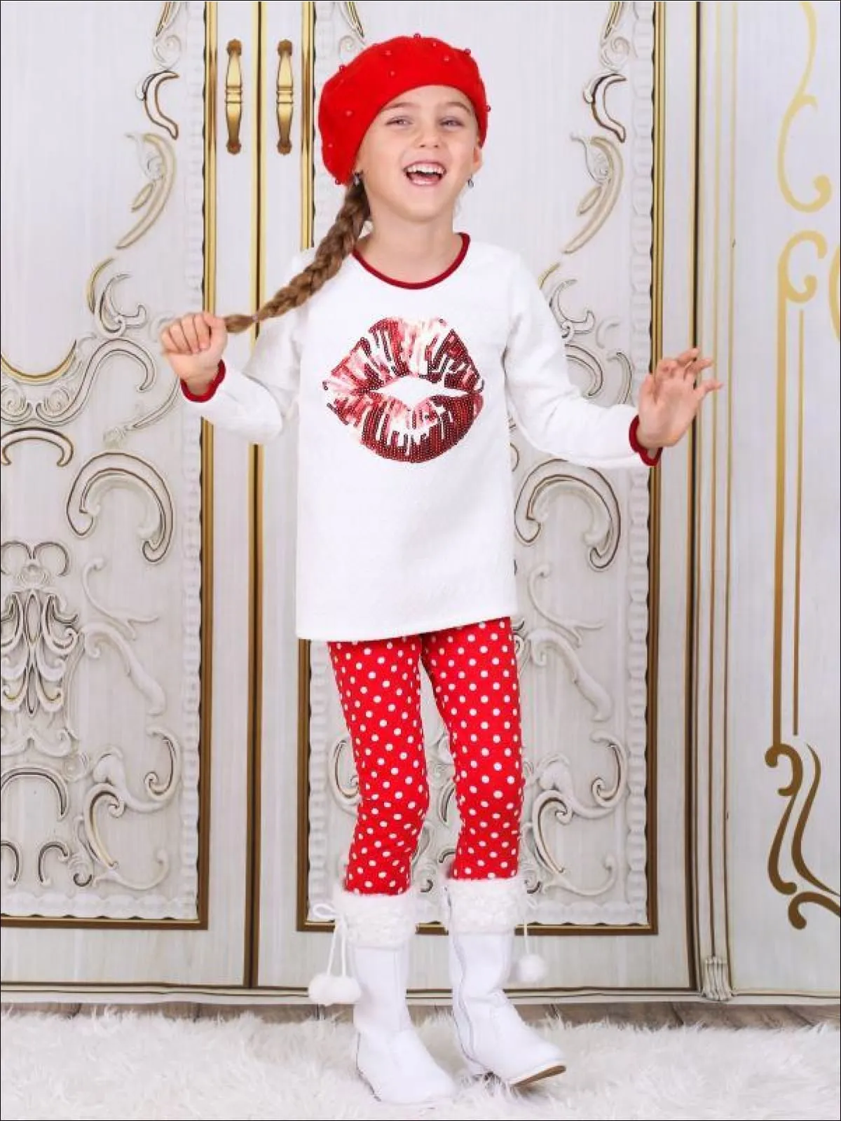 Girls Big Kiss Tunic Legging Set