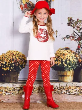 Girls Big Kiss Tunic Legging Set