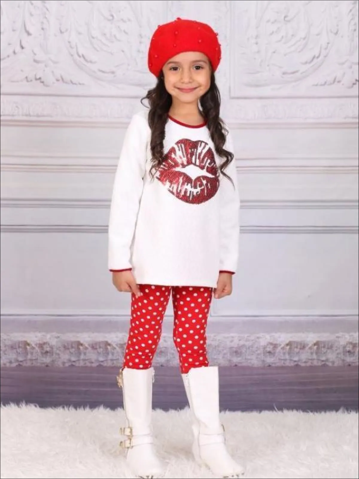 Girls Big Kiss Tunic Legging Set