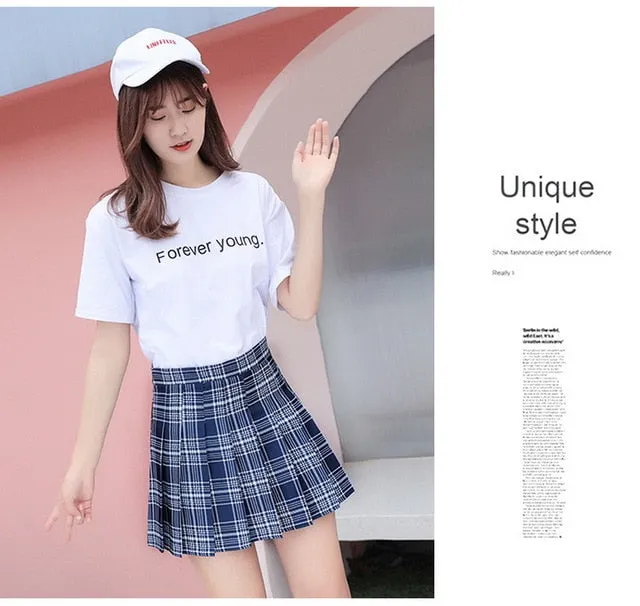 Girls Dance Mini Skirt | High Waist Stitching Student Pleated Skirts | Plaid Summer Women Skirt | Multicolor Tennis Skirt | Girlfriend Gift