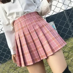 Girls Dance Mini Skirt | High Waist Stitching Student Pleated Skirts | Plaid Summer Women Skirt | Multicolor Tennis Skirt | Girlfriend Gift