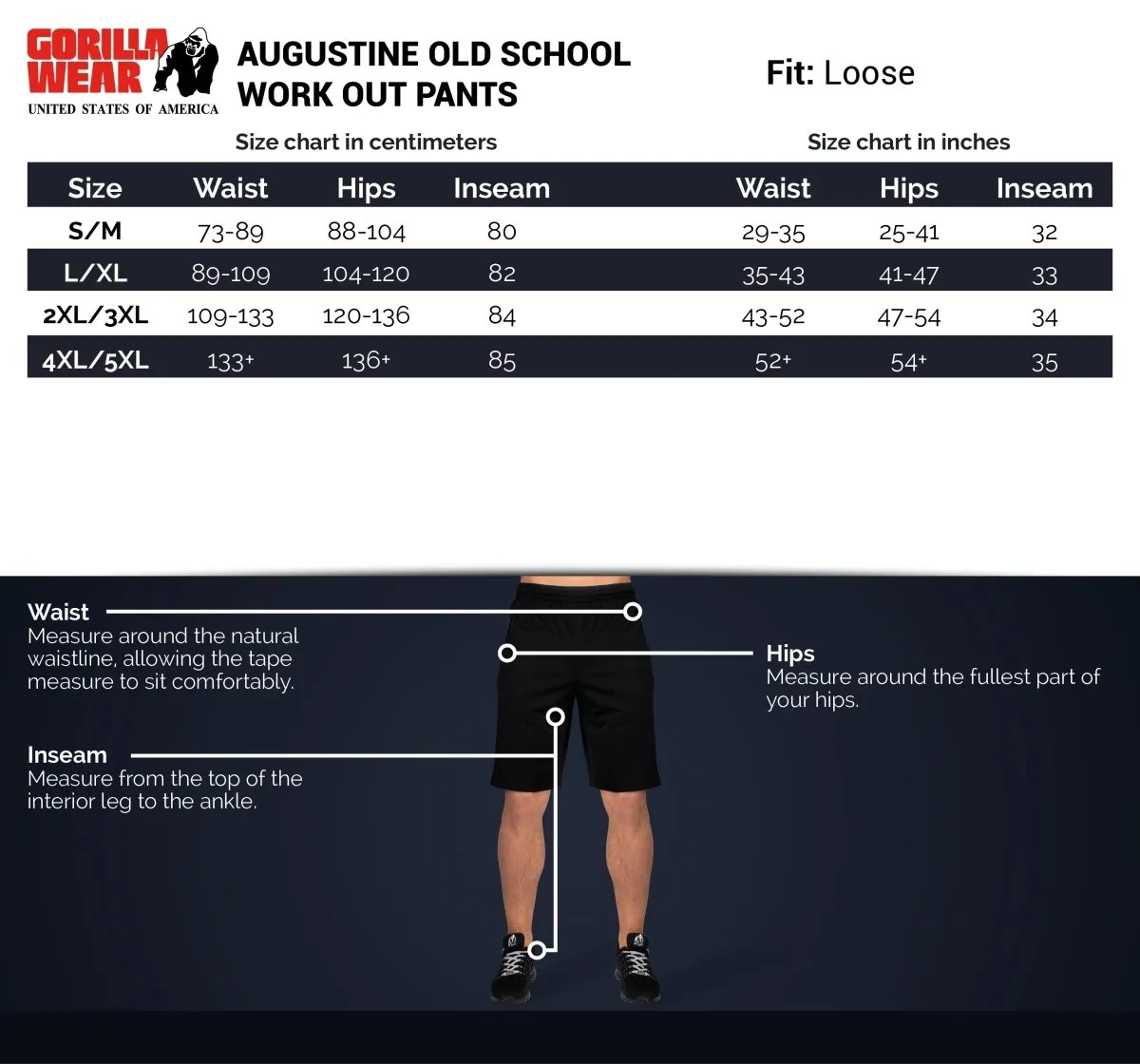 Gorilla Wear Augustine Old School Pants - Black