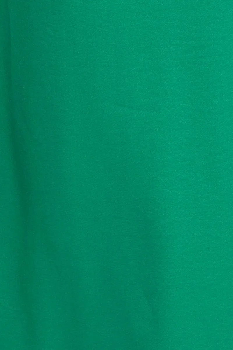 Green Wide Leg Pants High Waist Waist Tie