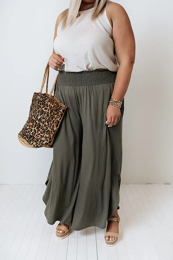 Grenadine Splash High Waist Pants In Sage Curves