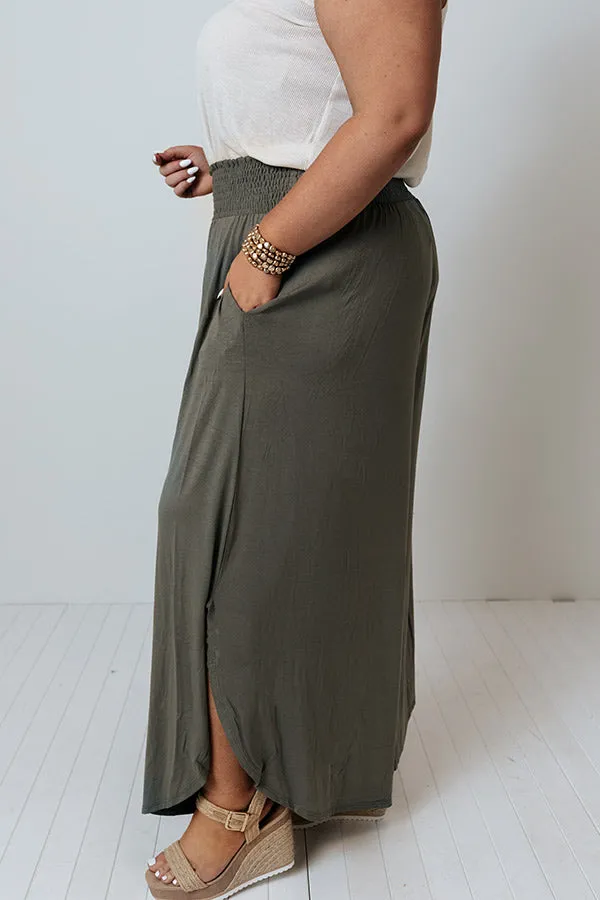 Grenadine Splash High Waist Pants In Sage Curves