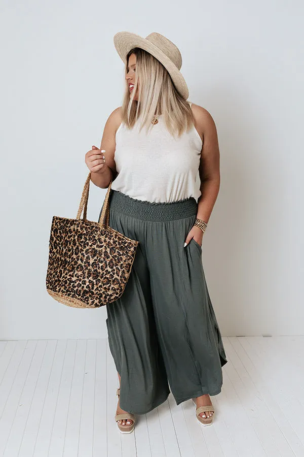 Grenadine Splash High Waist Pants In Sage Curves