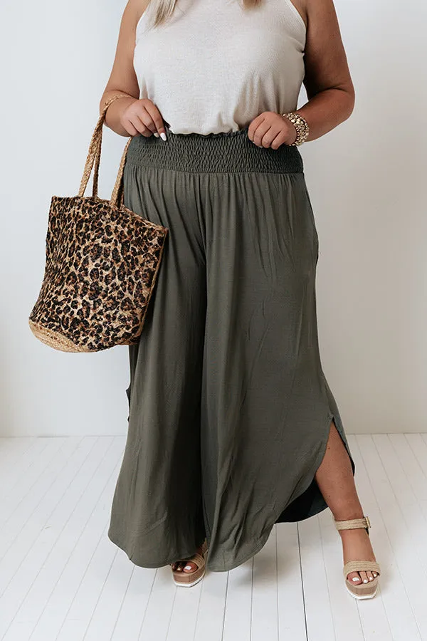 Grenadine Splash High Waist Pants In Sage Curves