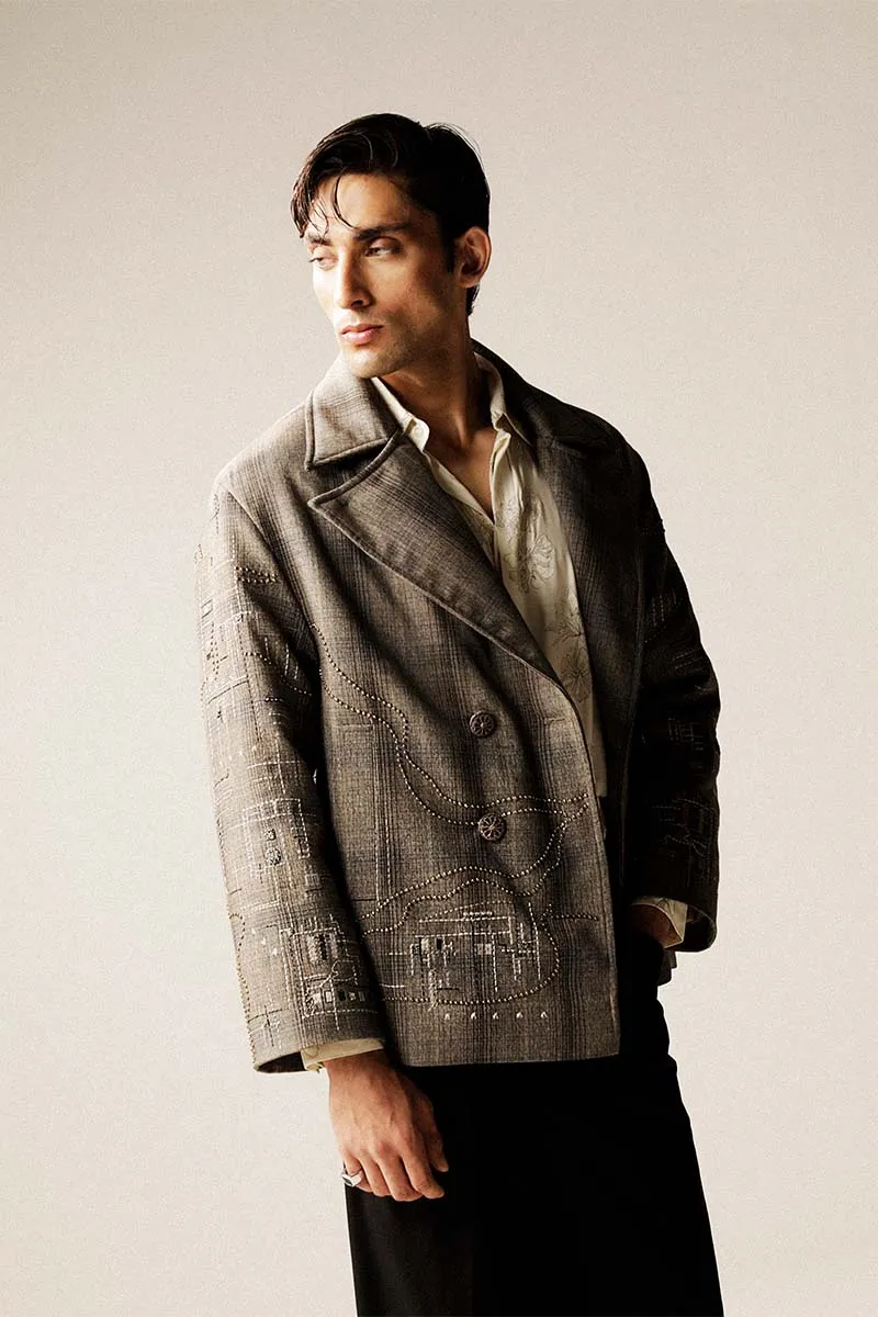 HAND CRAFTED QUILTED PEA-COAT