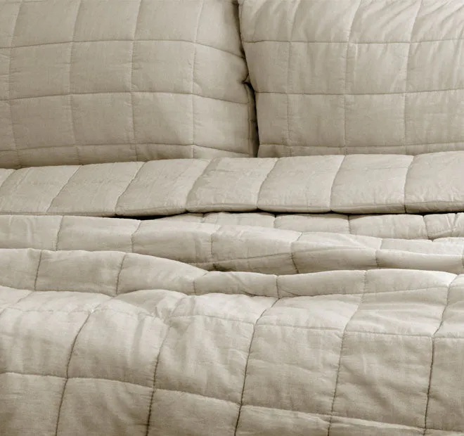 Harley Washed Cotton Queen Bed and King Bed Coverlet Set Nude