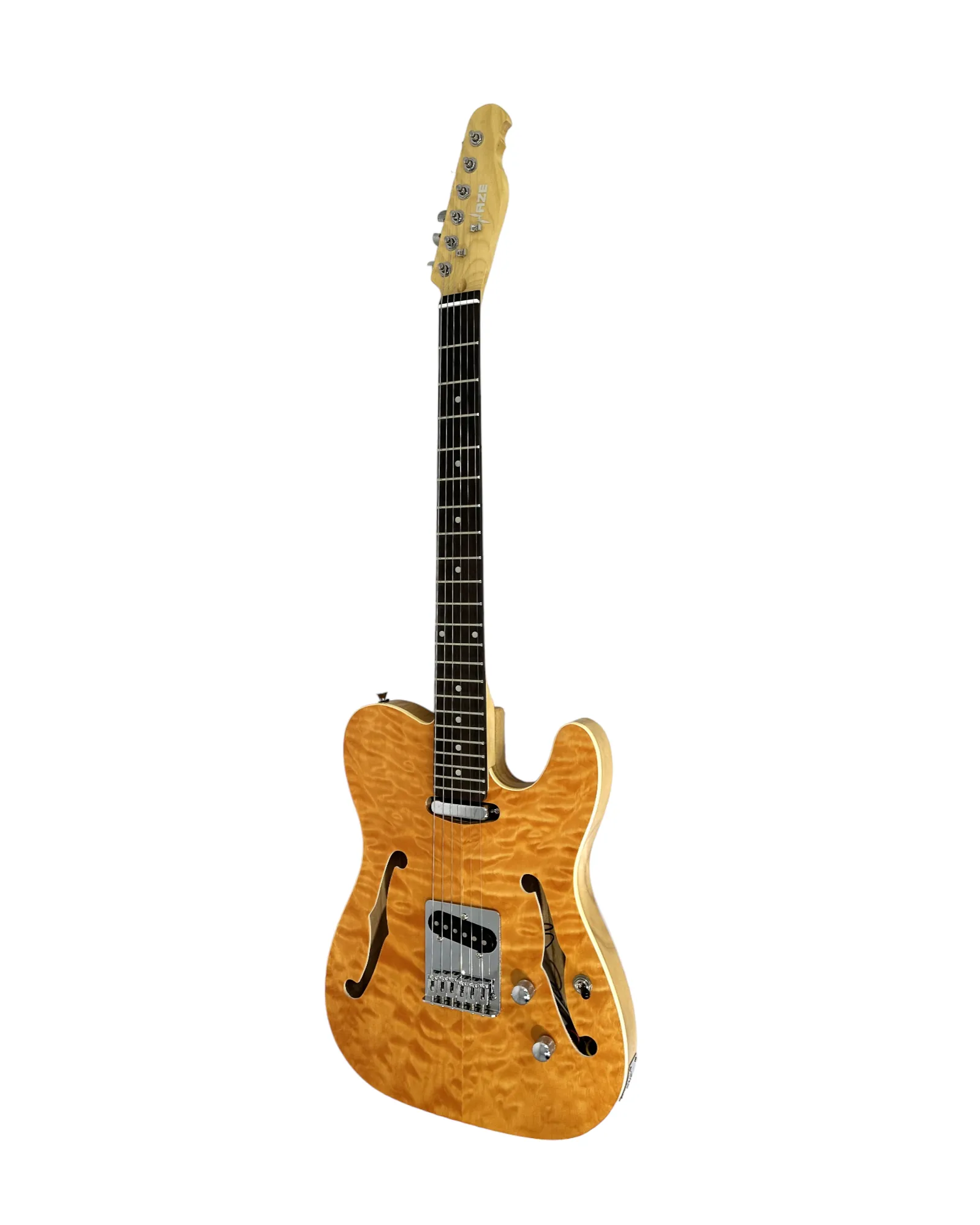 Haze Semi-Hollow Lightweight Quilted Paulownia HTL Electric Guitar - Natural TL19012FHQN