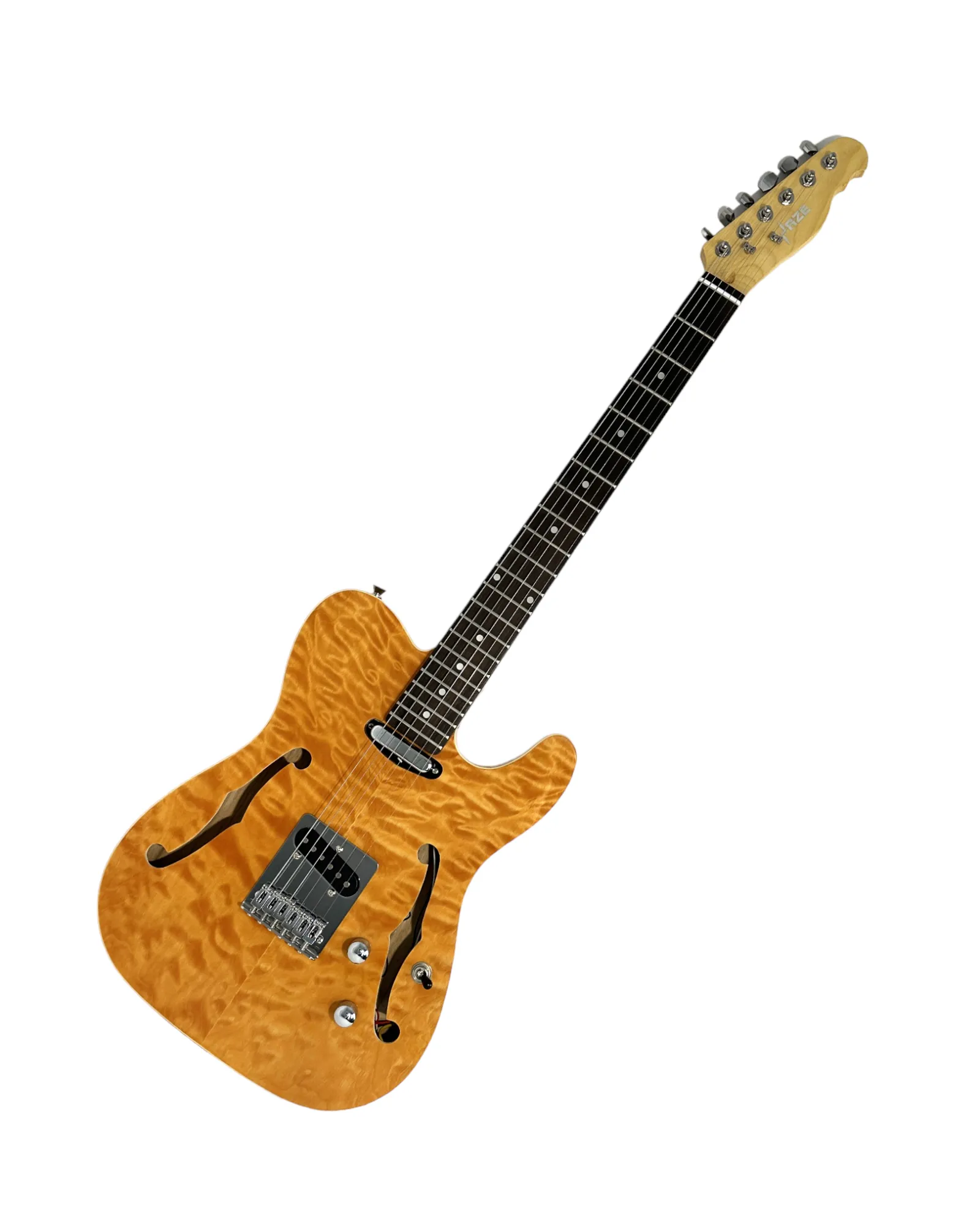 Haze Semi-Hollow Lightweight Quilted Paulownia HTL Electric Guitar - Natural TL19012FHQN