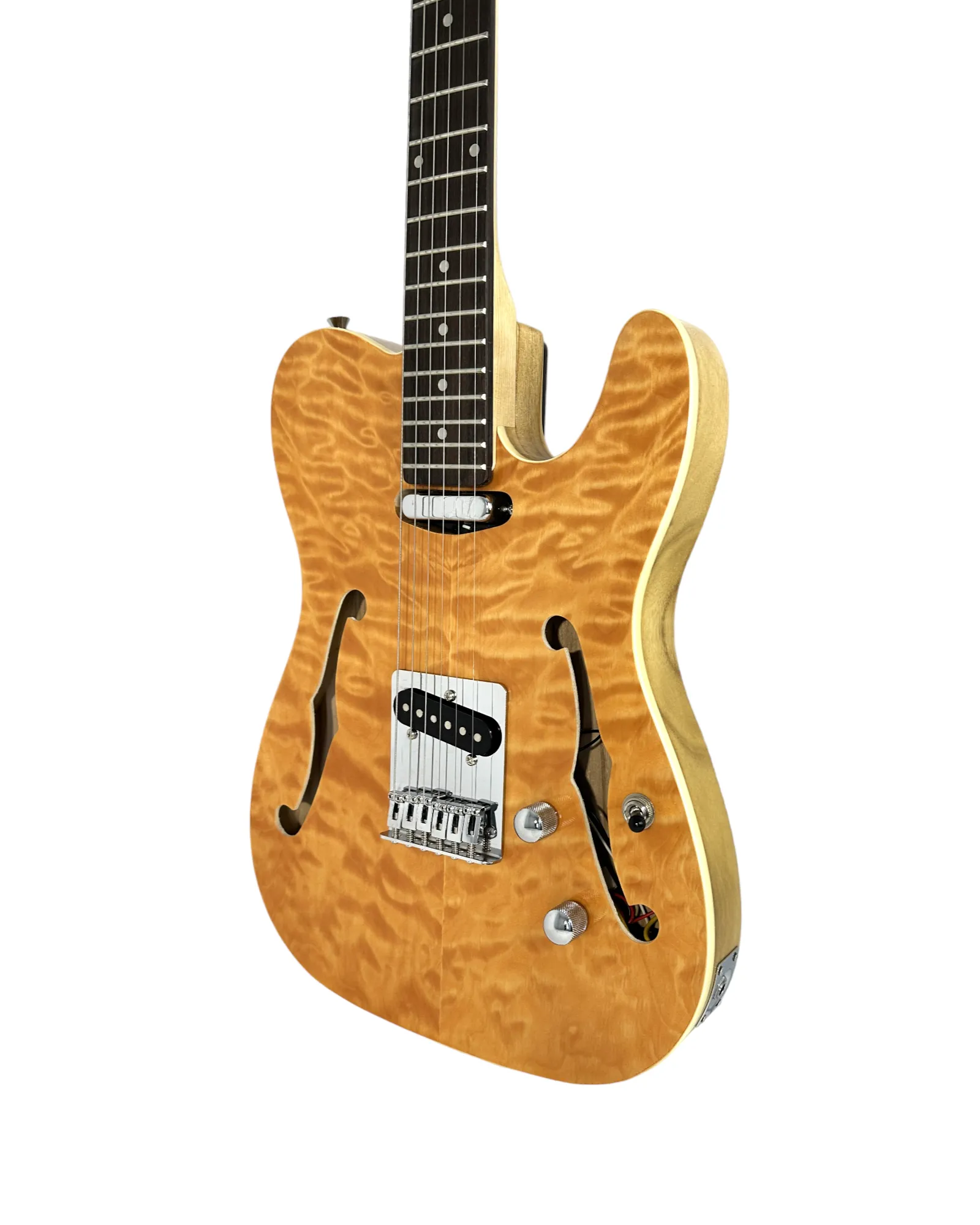 Haze Semi-Hollow Lightweight Quilted Paulownia HTL Electric Guitar - Natural TL19012FHQN