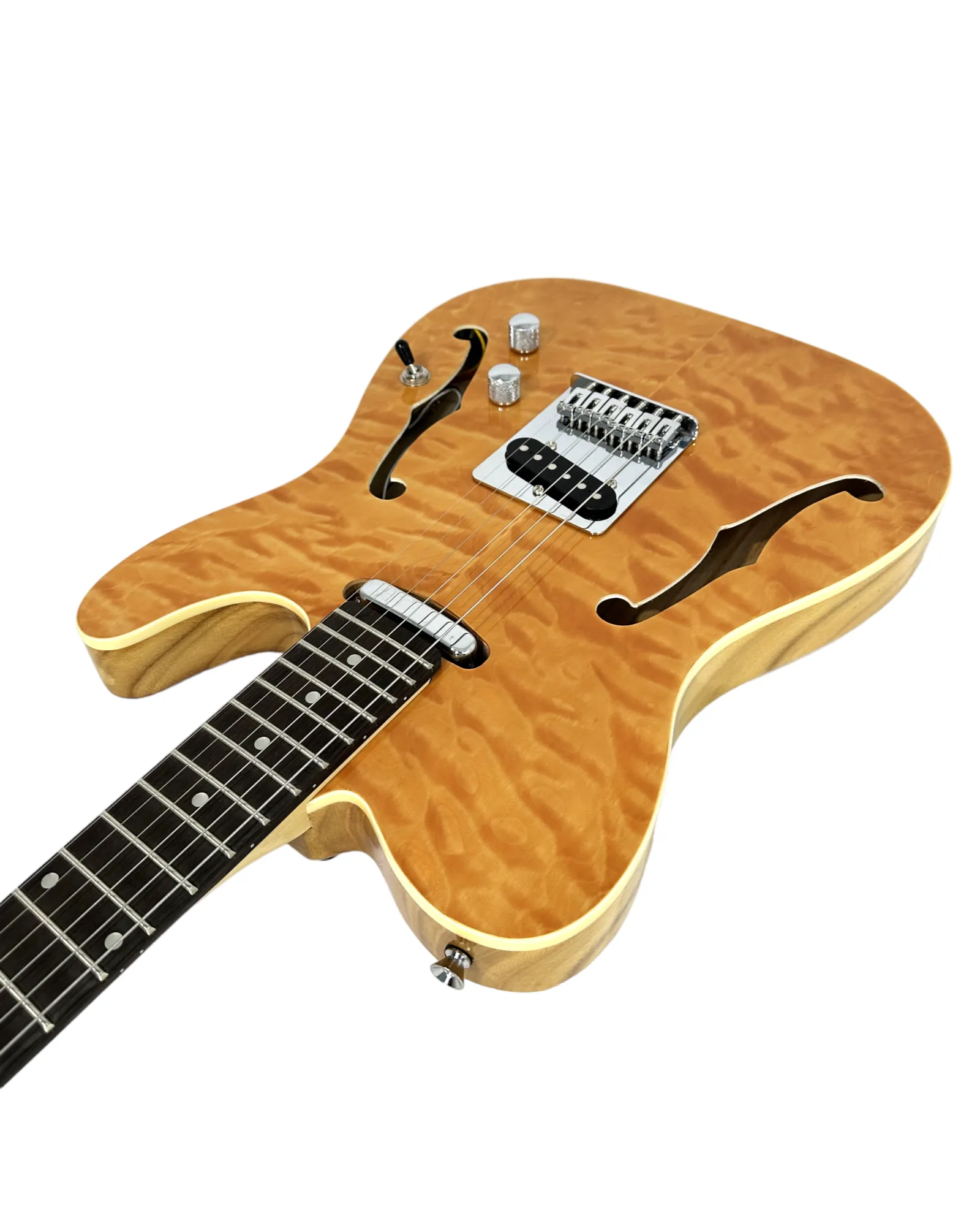 Haze Semi-Hollow Lightweight Quilted Paulownia HTL Electric Guitar - Natural TL19012FHQN
