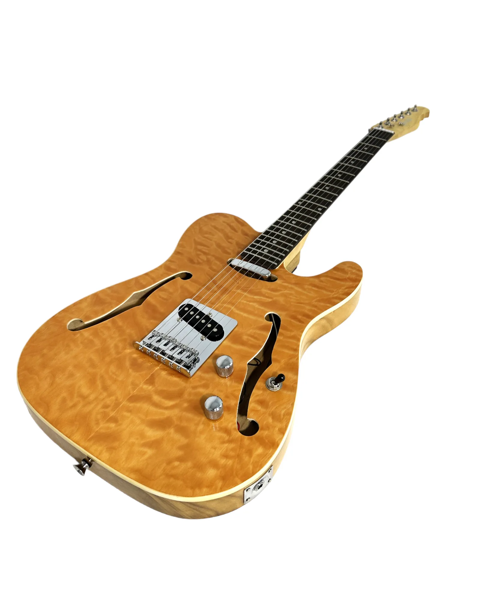 Haze Semi-Hollow Lightweight Quilted Paulownia HTL Electric Guitar - Natural TL19012FHQN