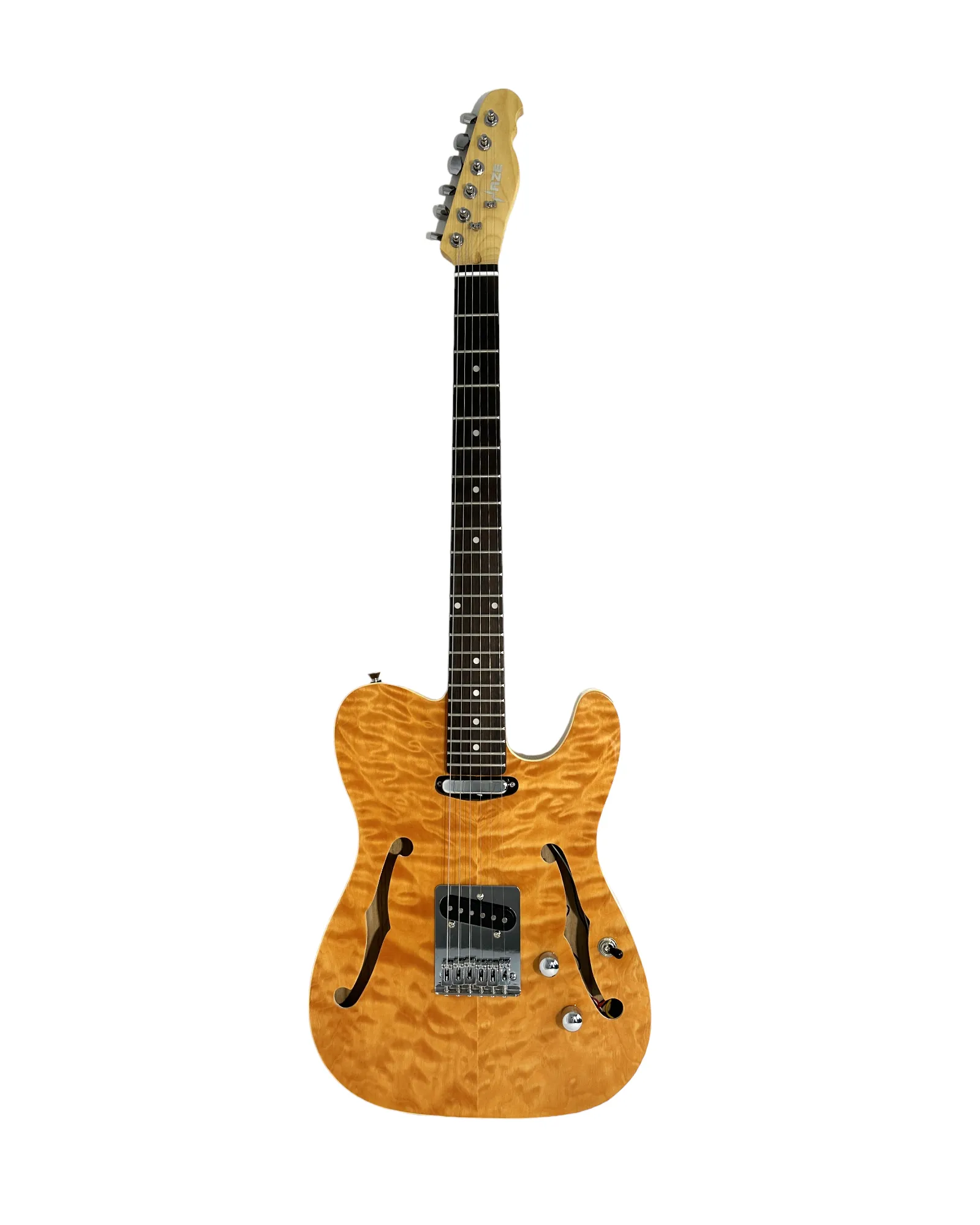 Haze Semi-Hollow Lightweight Quilted Paulownia HTL Electric Guitar - Natural TL19012FHQN