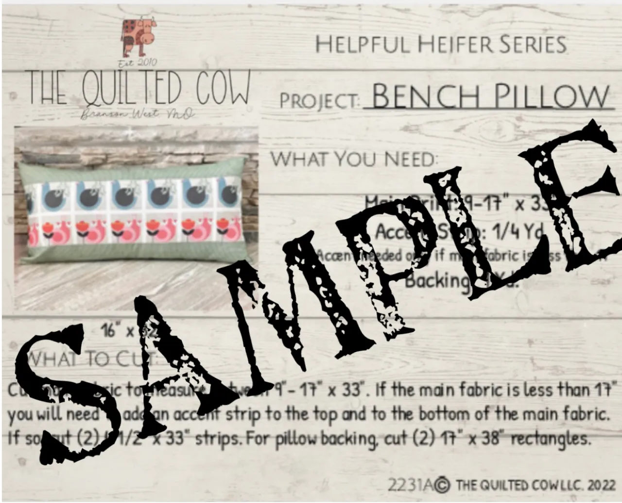 Helpful Heifer Bench Pillow