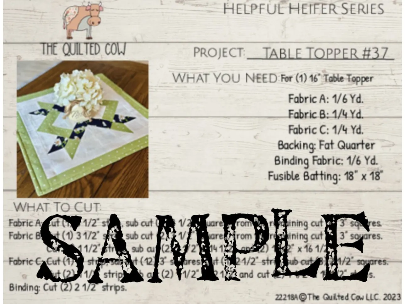 Helpful Heifer Table Topper #37
