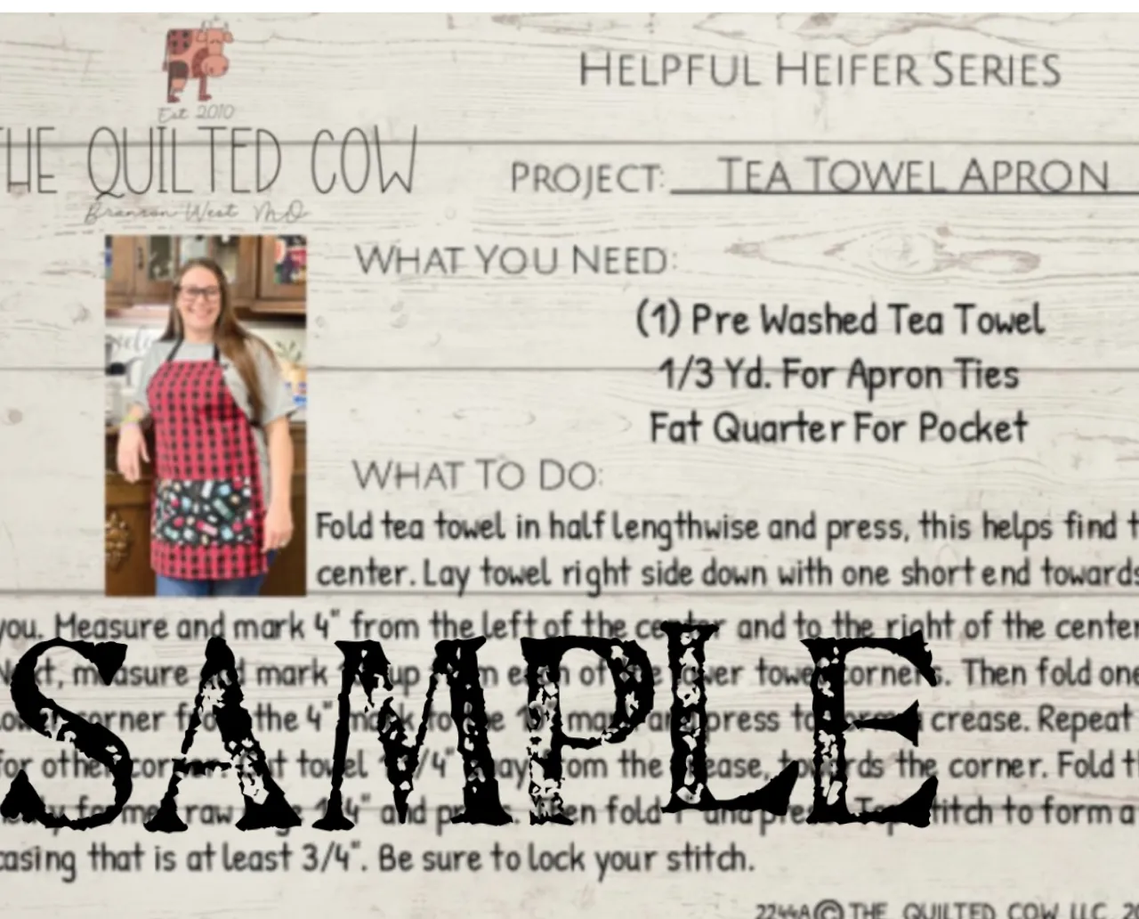 Helpful Heifer Tea Towel Apron