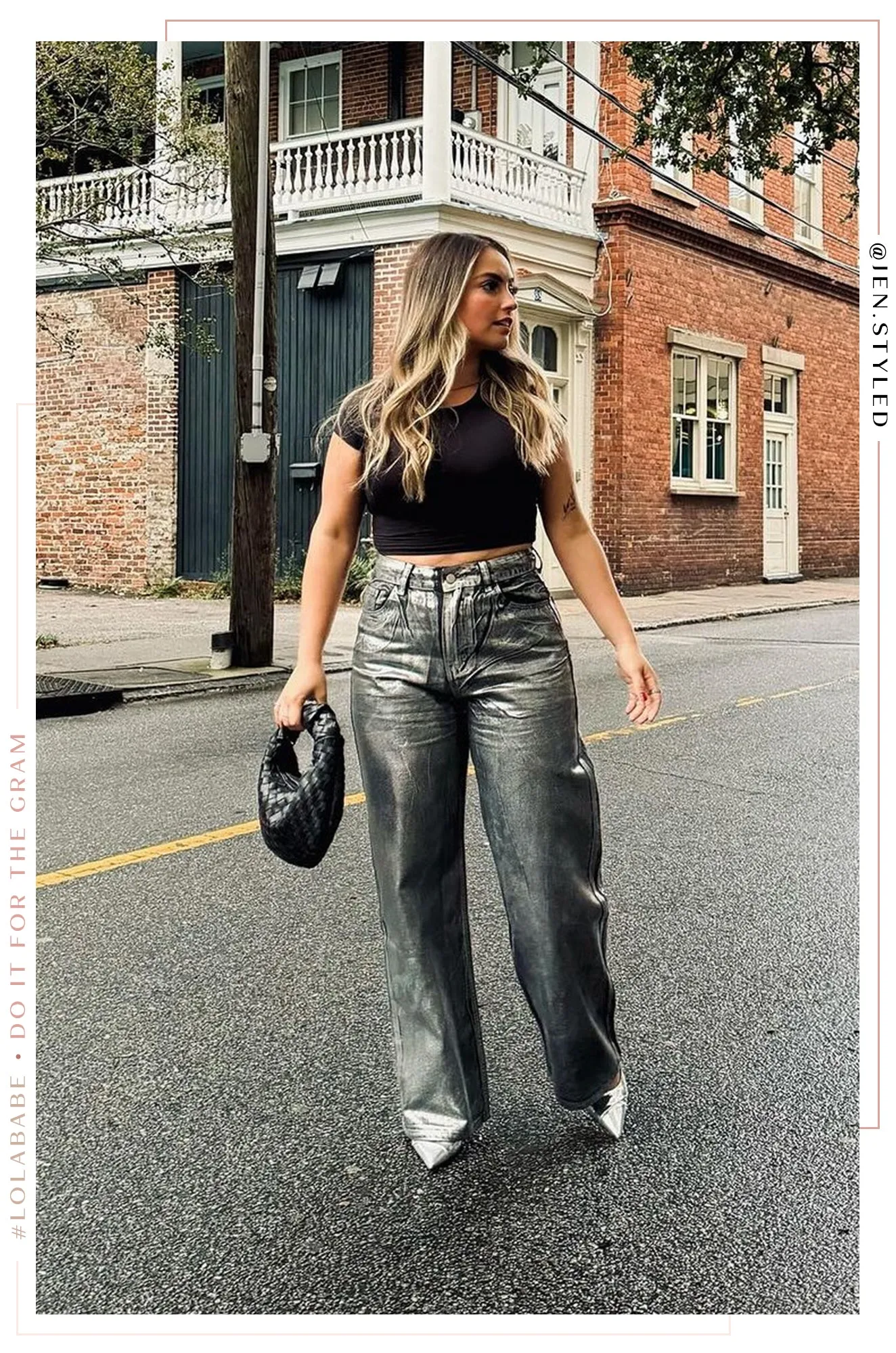 Her Moment High Waist Pant - Black Silver
