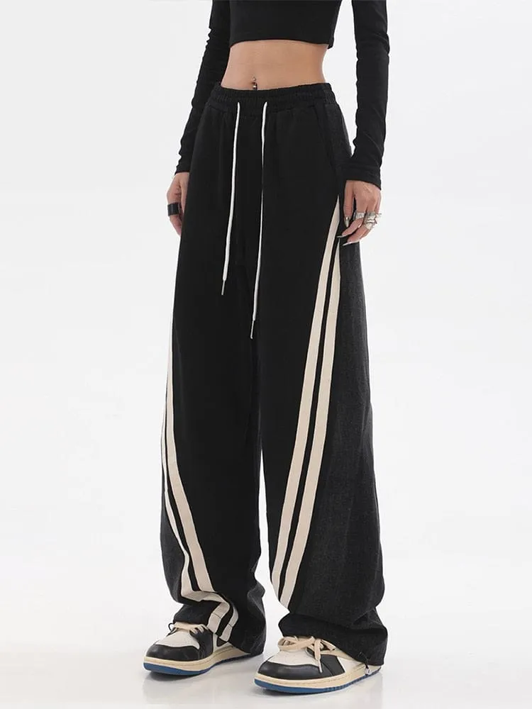 High Waist Contrast Color Sweatpants