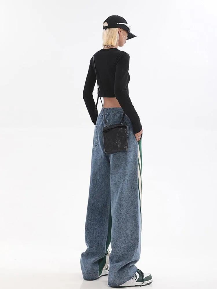 High Waist Contrast Color Sweatpants