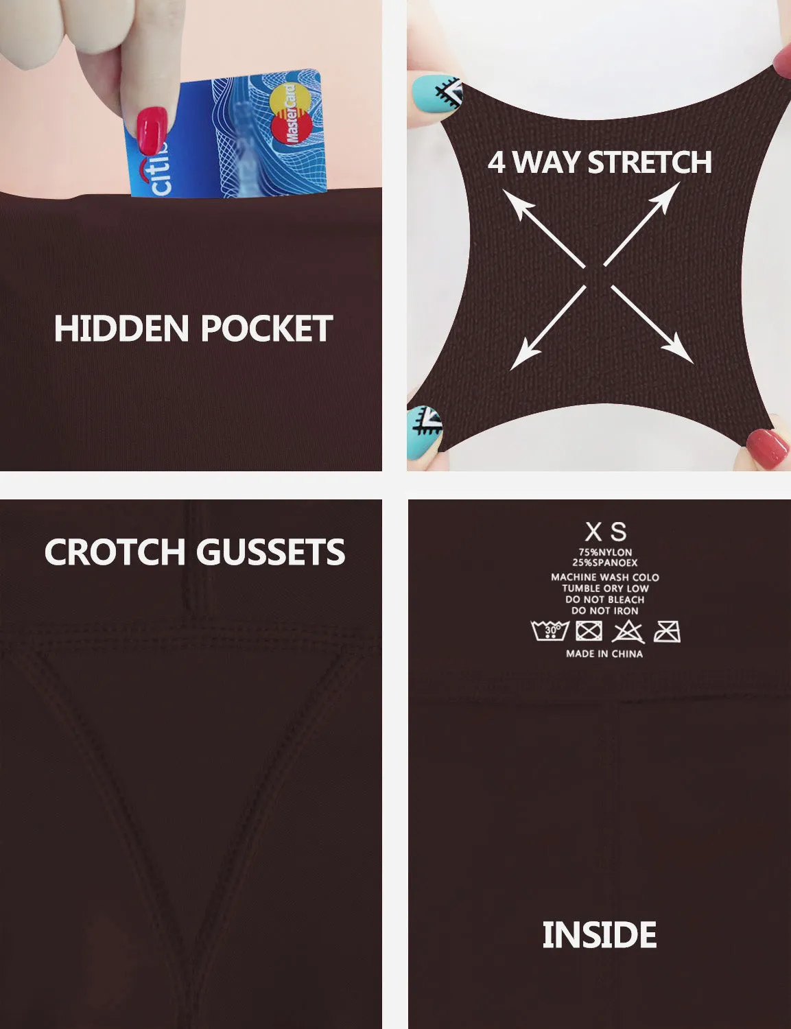 High Waist Side Pockets Yoga Pants mahoganymaroon_yoga