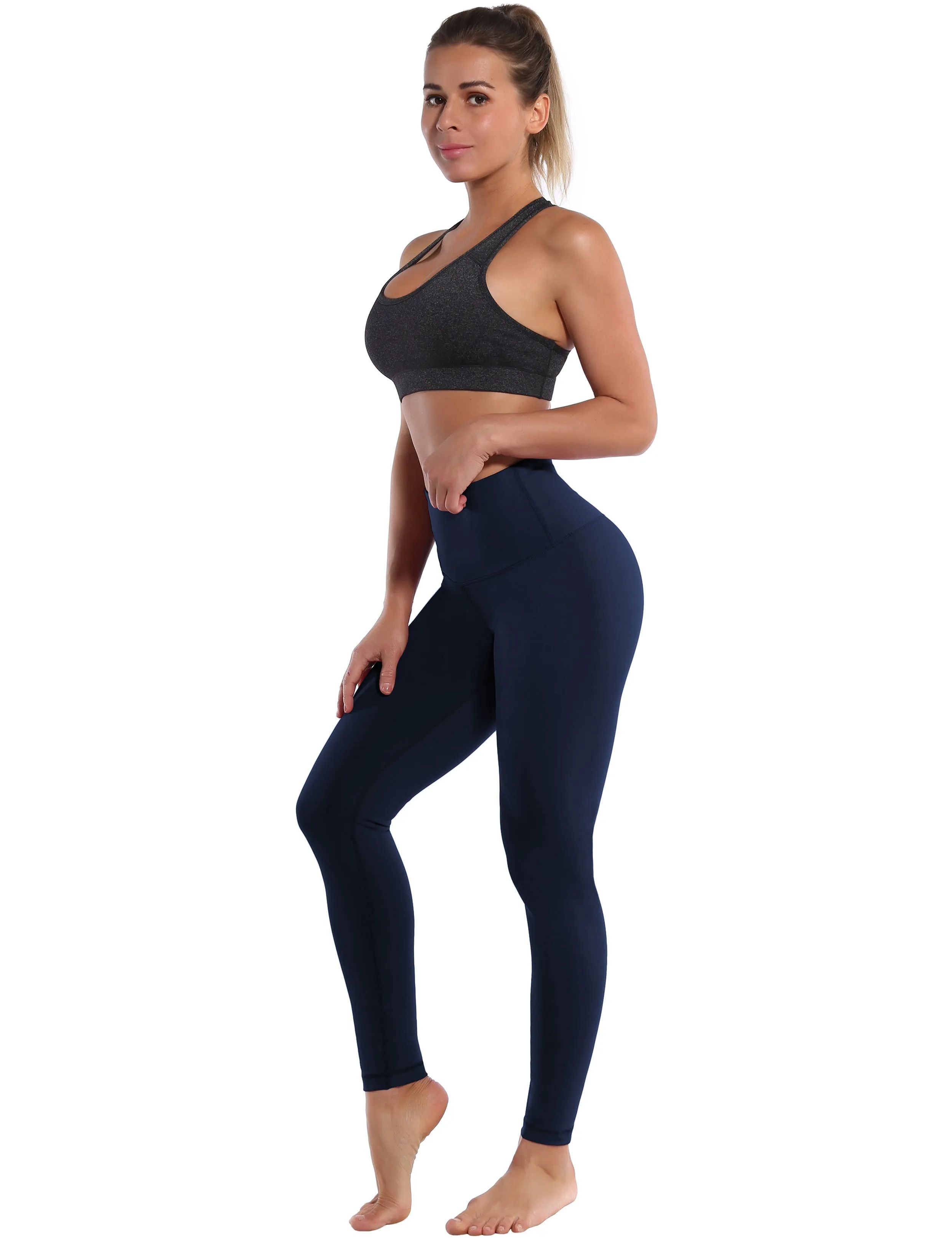 High Waist Tall Size Pants darknavy_Tall Size