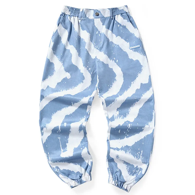 Hip Hop Zebra Print Color Block Loose Pants