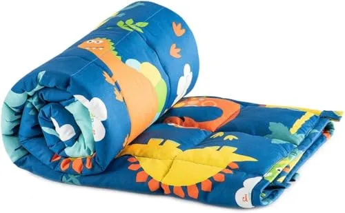 HOMECRUST 200 GSM Kids Single Bed Comforter/Dohar/Duvet/AC Blanket for Boys and Girls - 60 x 90 Inch|Cartoon Print,Supersoft and Skin Friendly Suitable for Mild Winter -Cotton Blend || Color-Blue